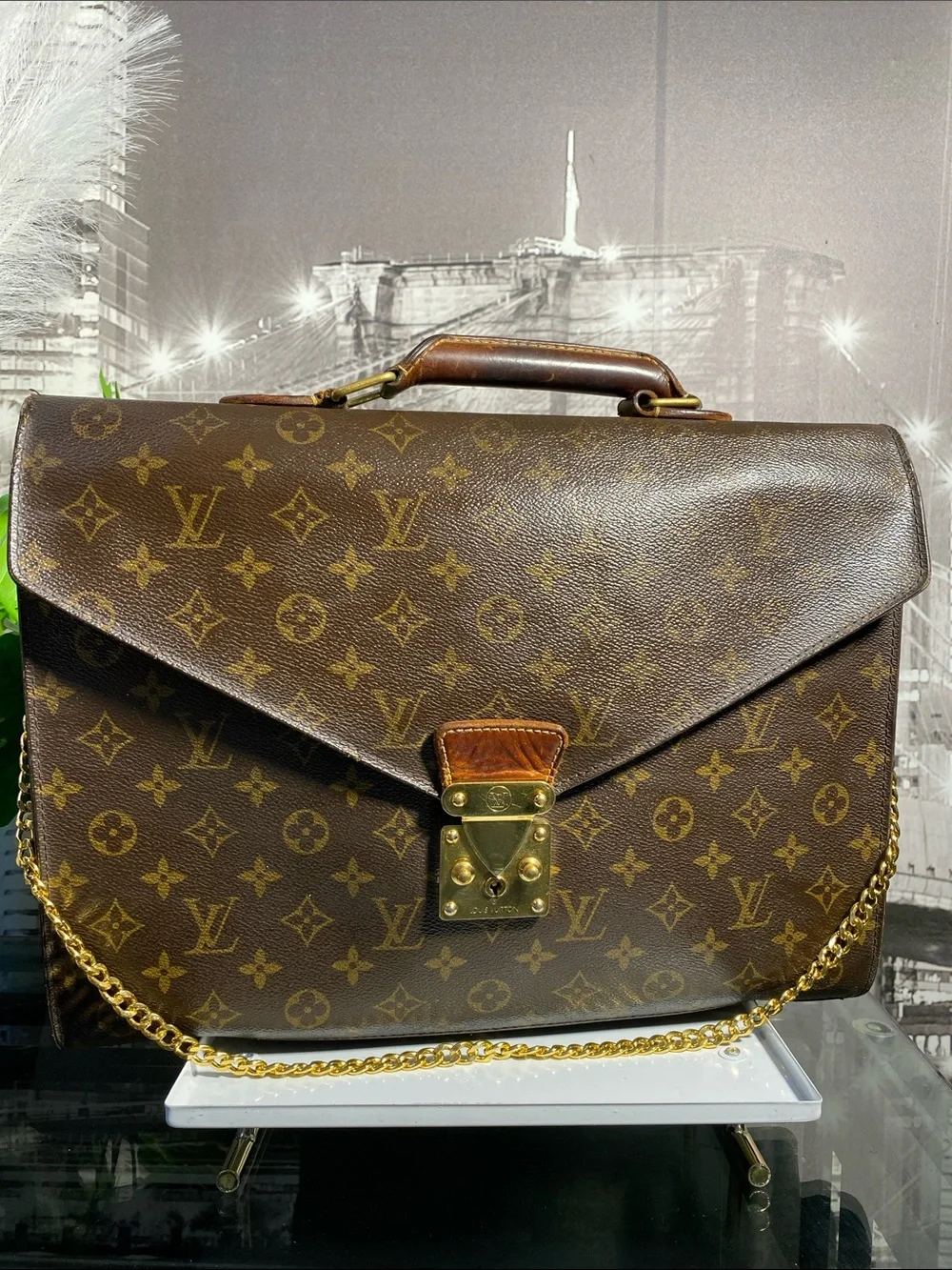 Authentic Louis Vuitton Monogram Serviette Conseiller Briefcase/Laptop Bag